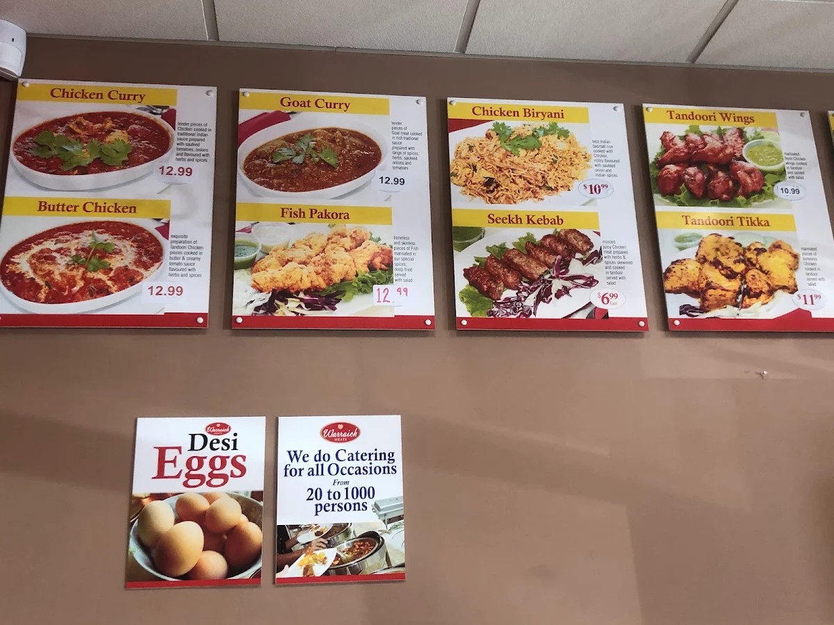 Menu, Warraich Meats Restaurant and Take Out
