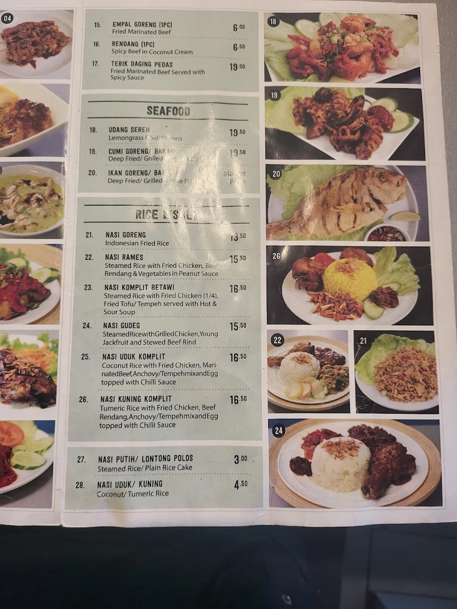 Menu, Betawi's Kitchen Indonesian Restaurant