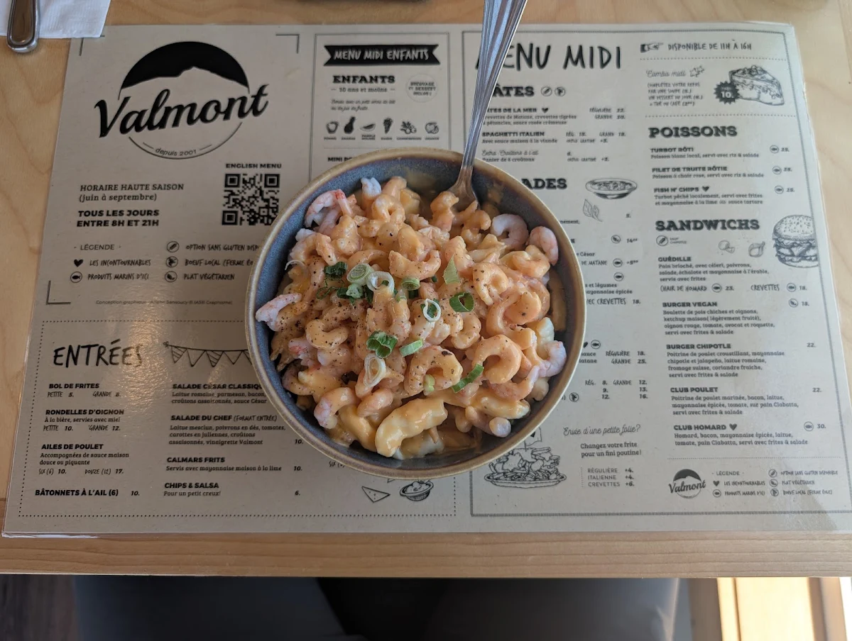 Menu, Valmont Plein Air