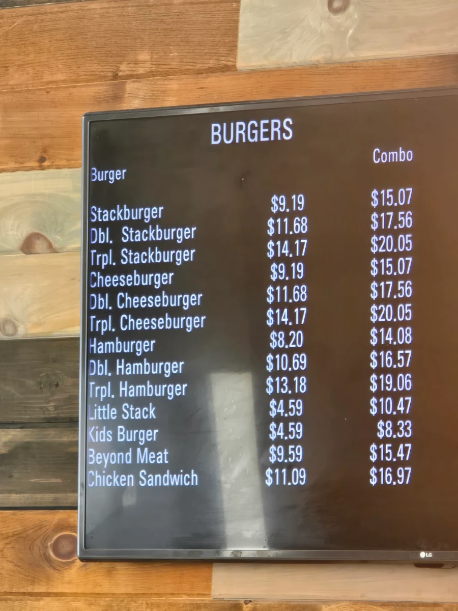 Menu, Stackburger