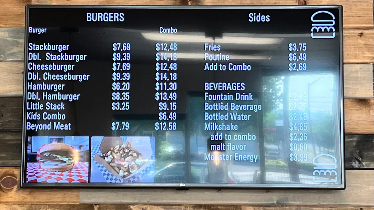 Menu, Stackburger