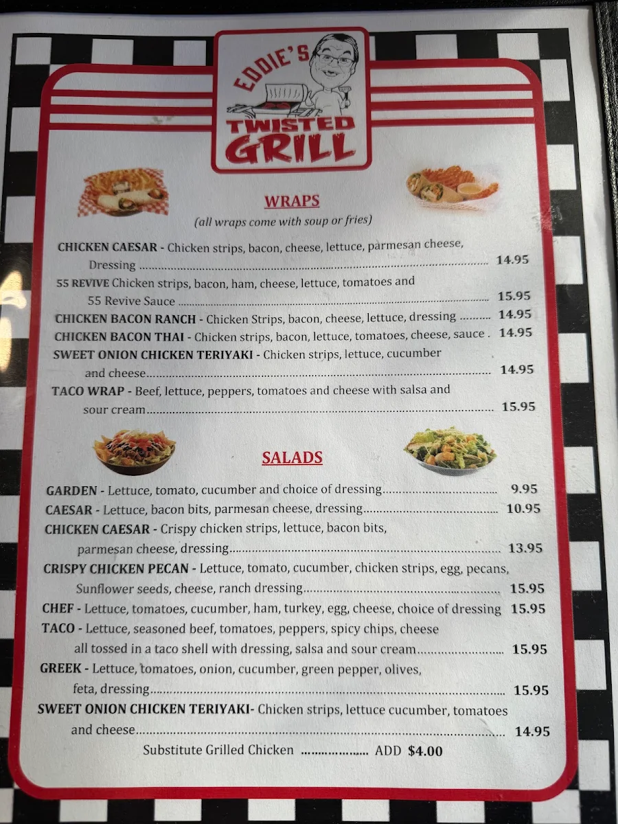 Menu, Eddie’s Twisted Grill