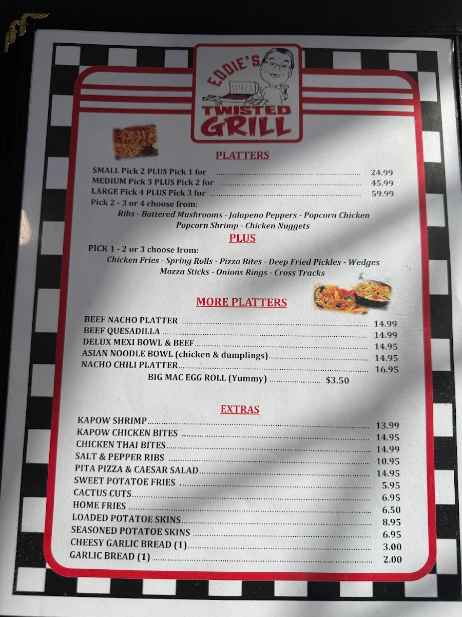 Menu, Eddie’s Twisted Grill