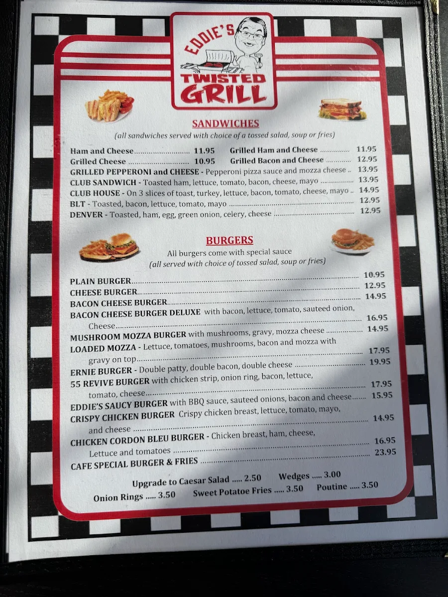 Menu, Eddie’s Twisted Grill