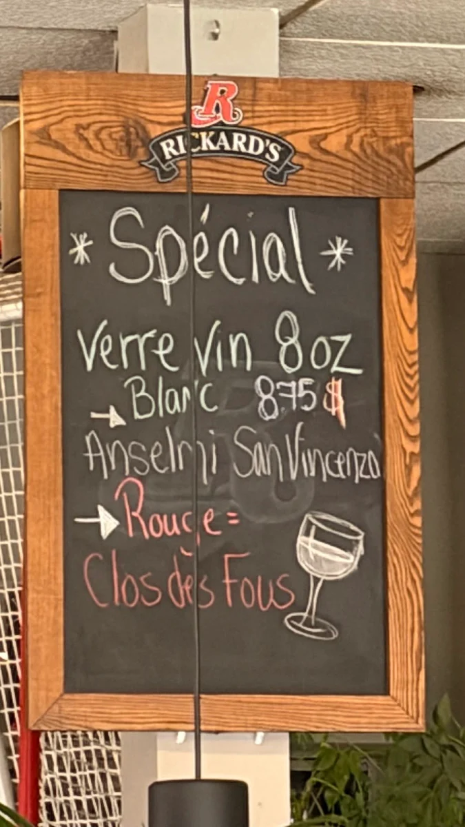 Menu, Restaurant Les Ailes du Sport