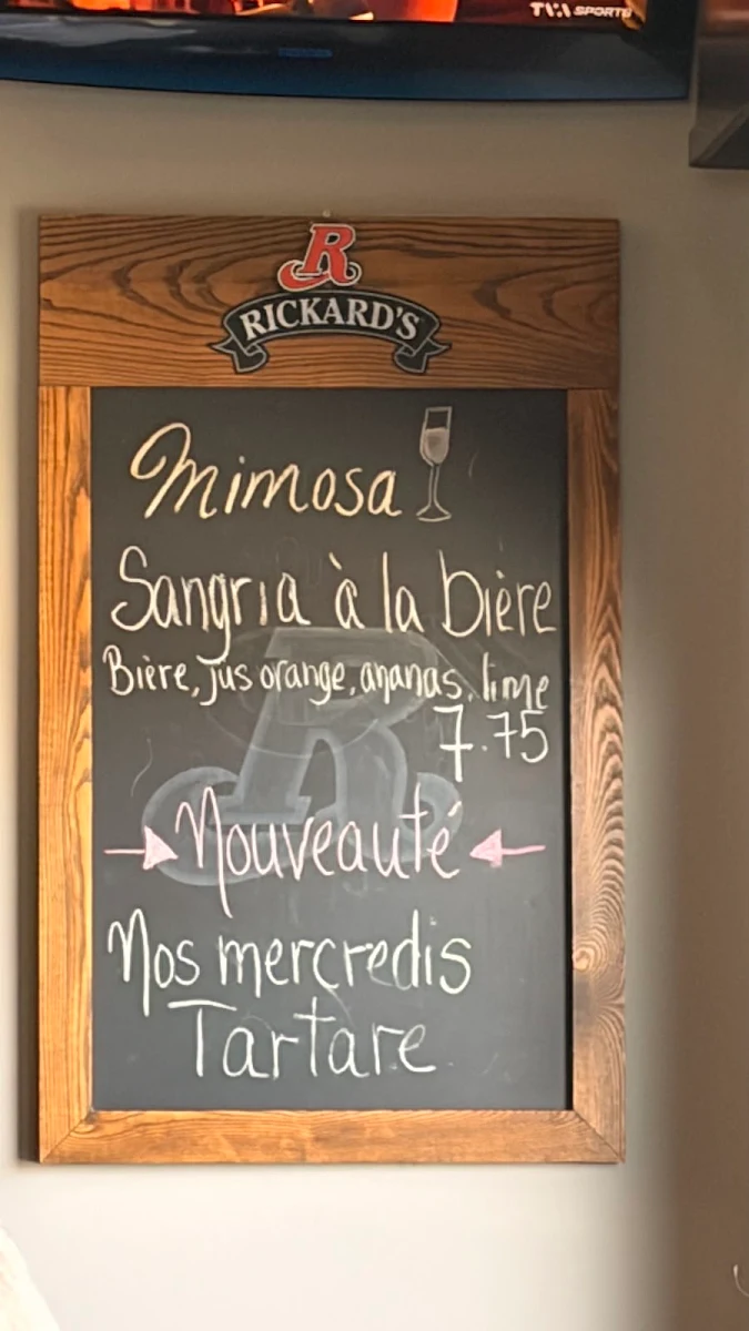 Menu, Restaurant Les Ailes du Sport