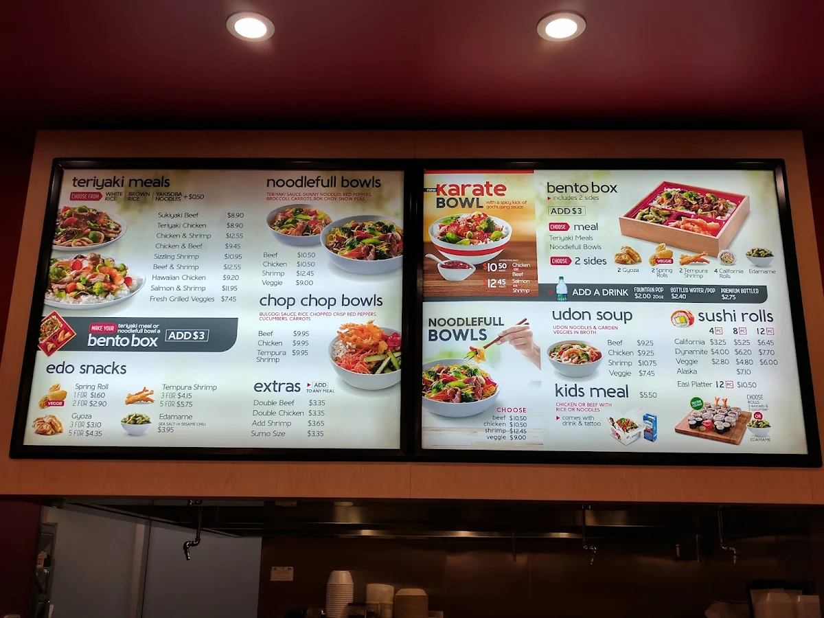 Menu, Edo Japan