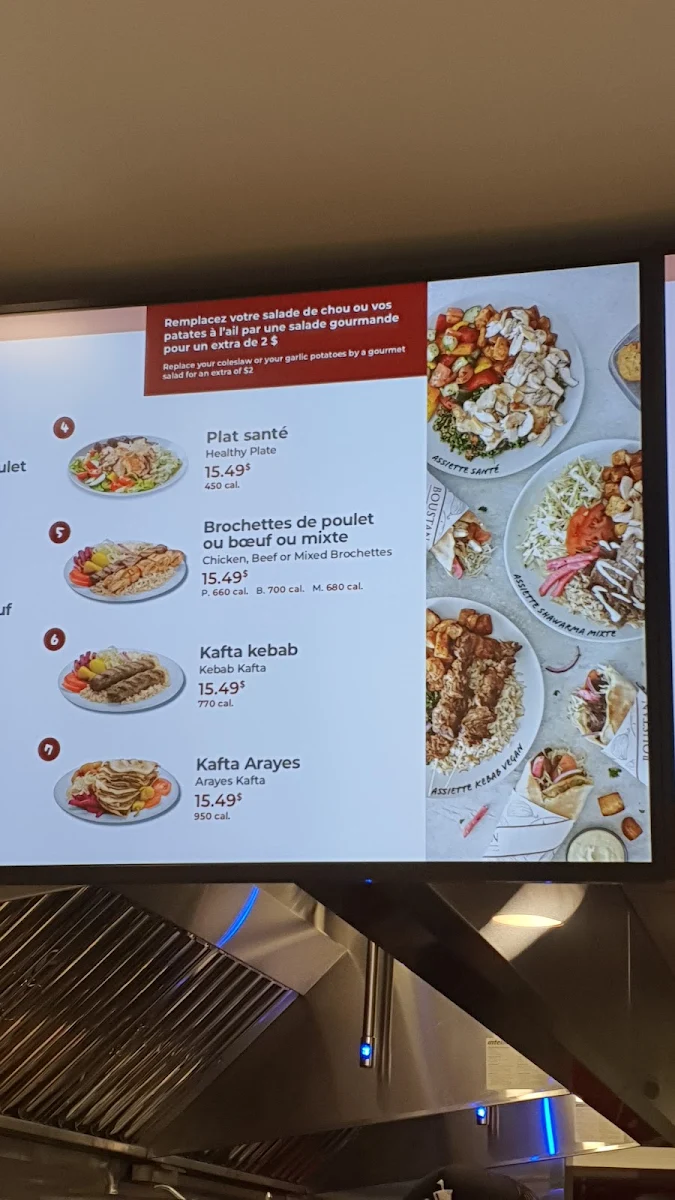 Menu, Restaurant Boustan