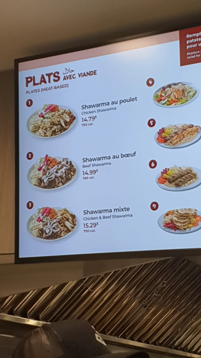 Menu, Restaurant Boustan