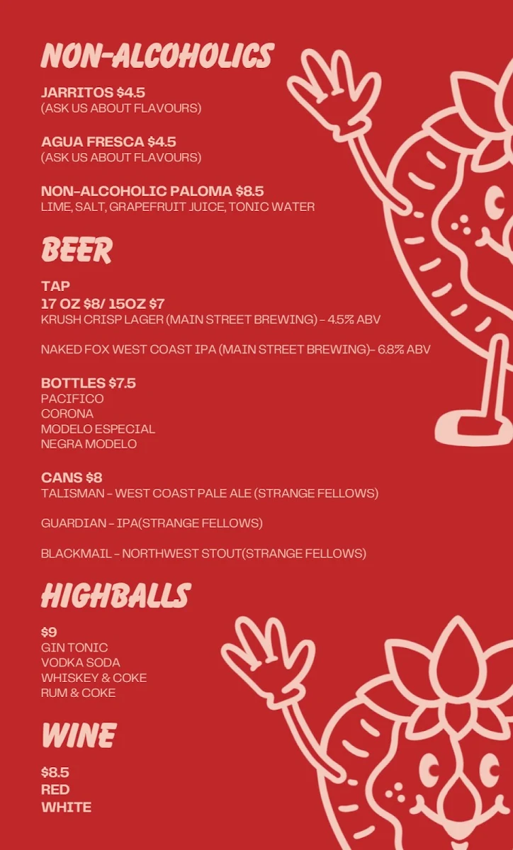 Menu, Gina's