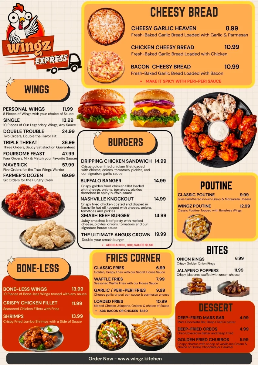 Menu, Wingz