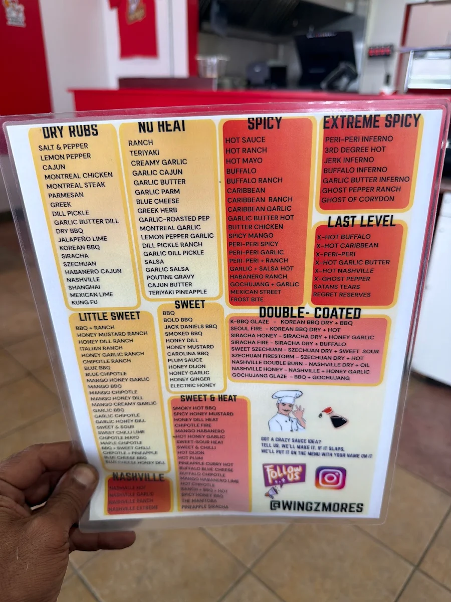Menu, Wingz