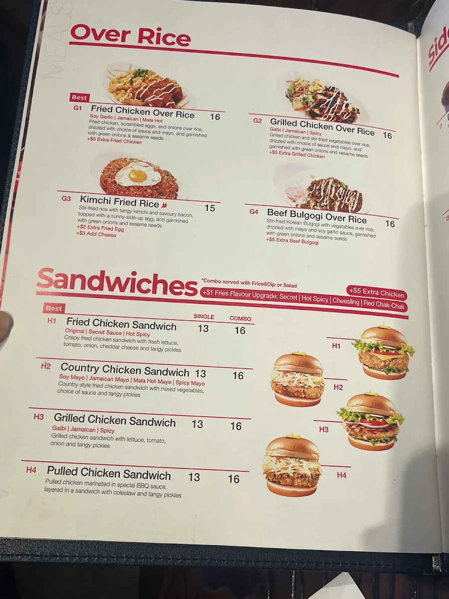 Menu, bb.q Chicken Hastings