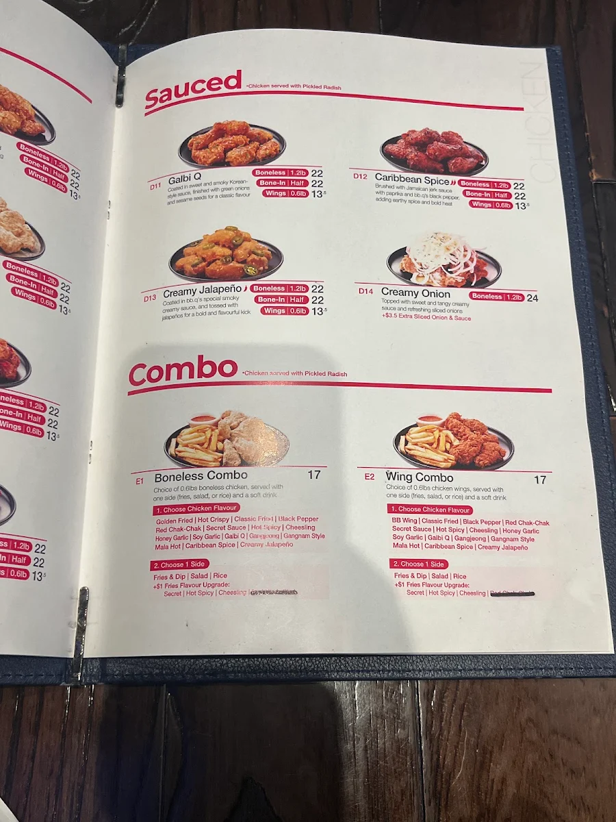Menu, bb.q Chicken Hastings
