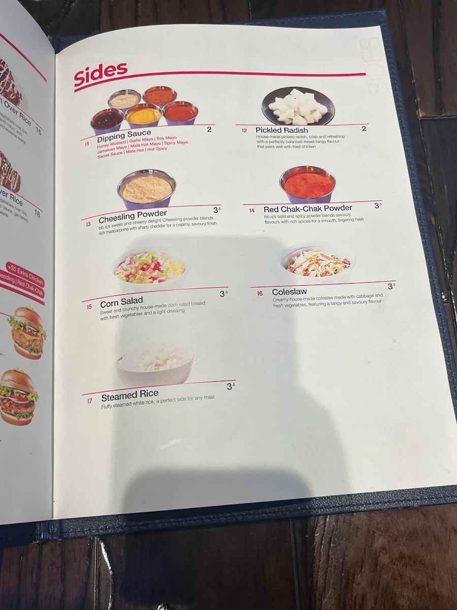Menu, bb.q Chicken Hastings
