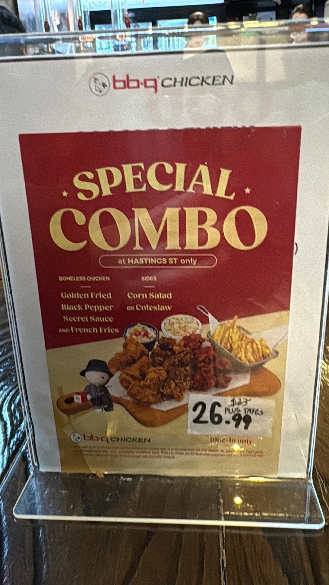 Menu, bb.q Chicken Hastings