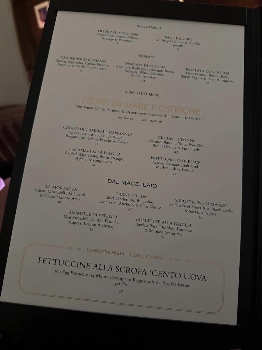 Menu, SAMMARCO