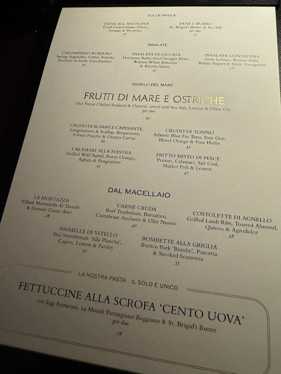 Menu, SAMMARCO