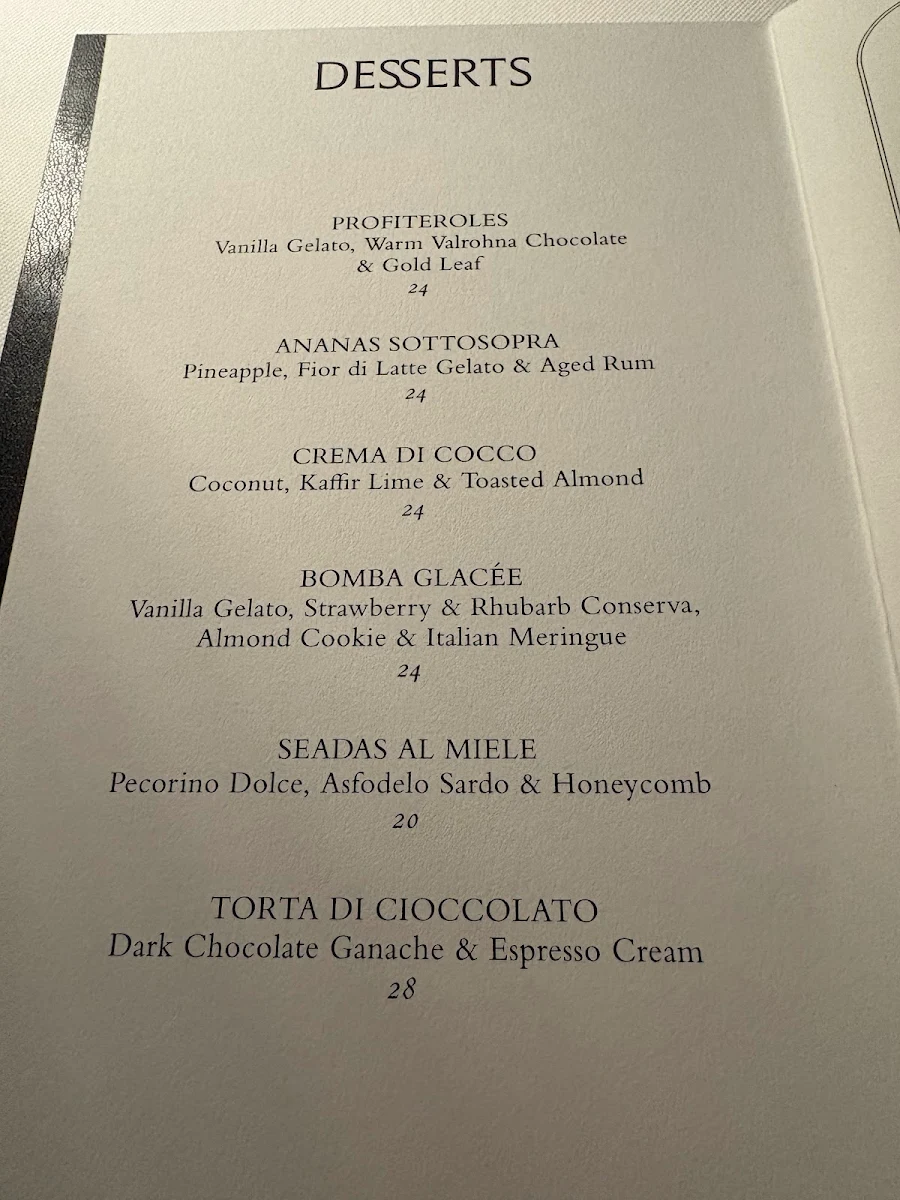 Menu, SAMMARCO