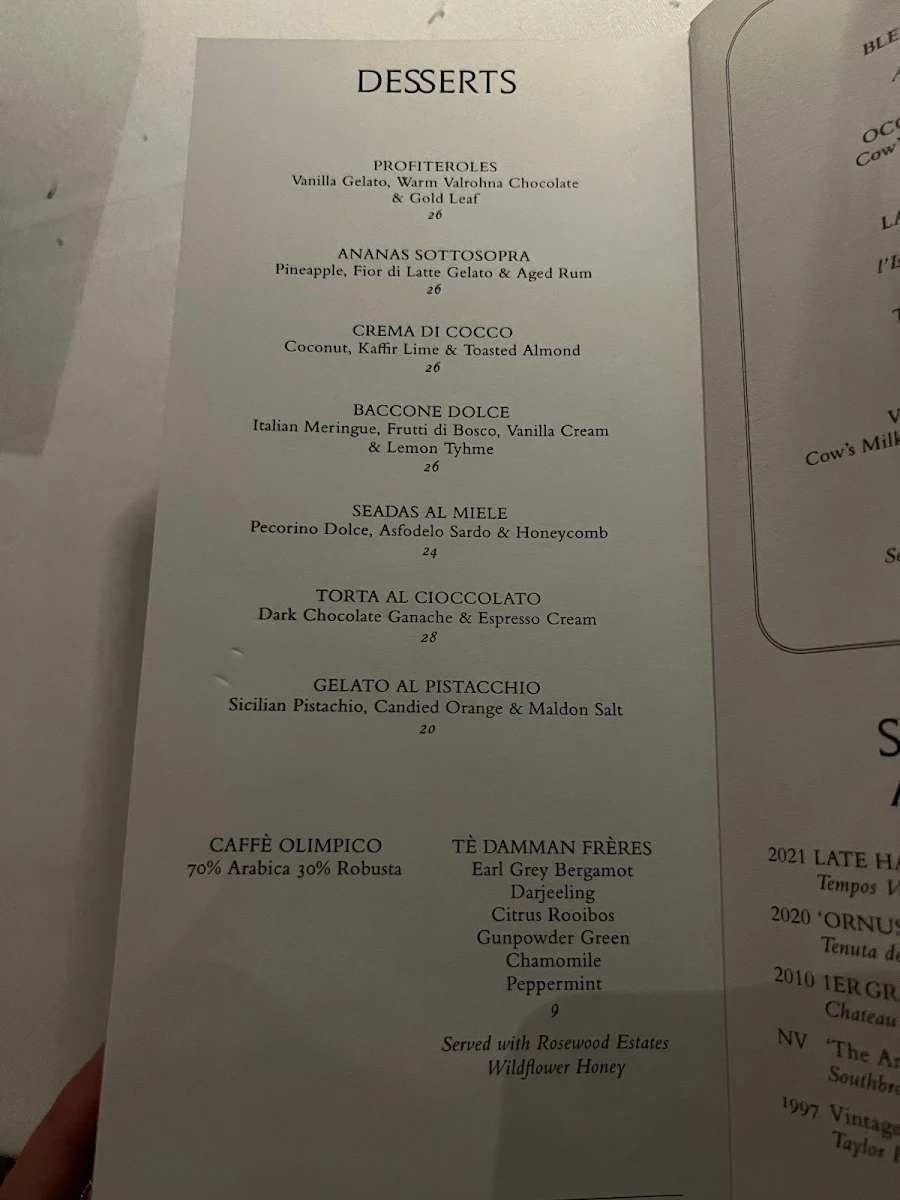 Menu, SAMMARCO