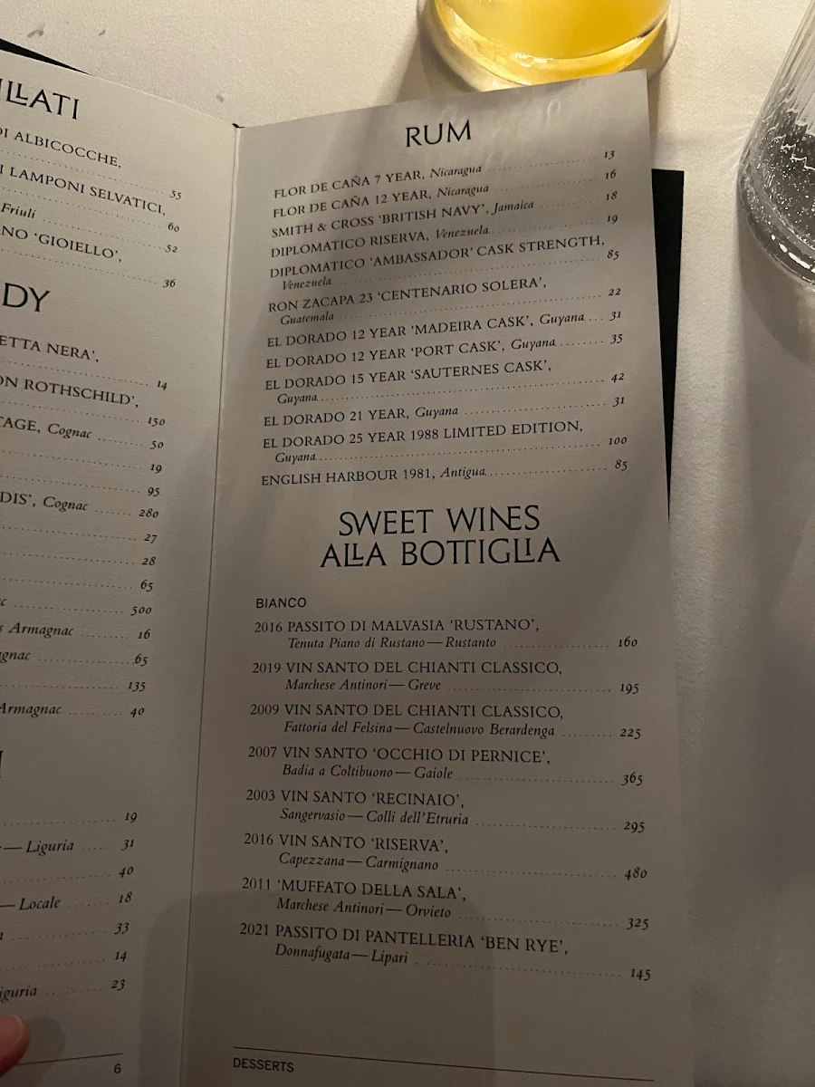 Menu, SAMMARCO