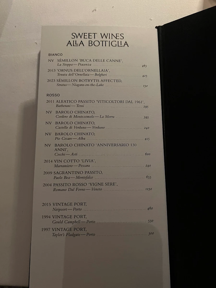 Menu, SAMMARCO