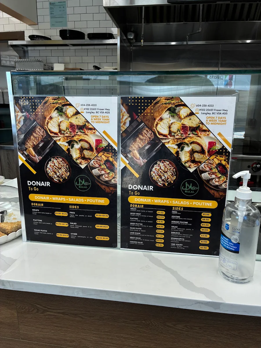 Menu, Donair Togo
