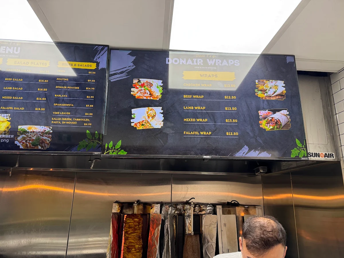 Menu, Donair Togo