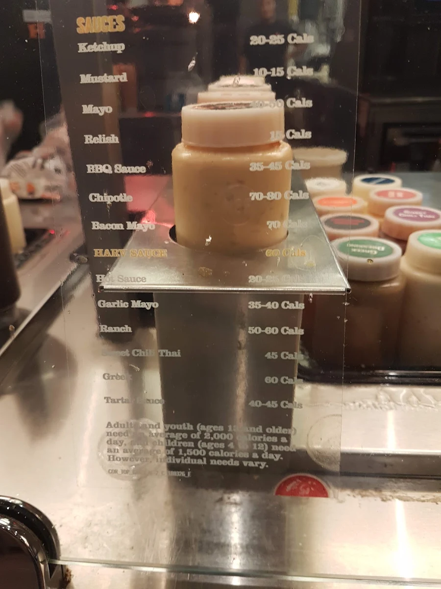 Menu, Harvey's