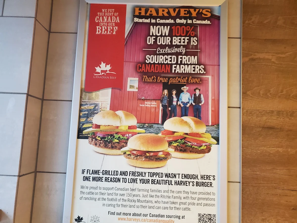 Menu, Harvey's