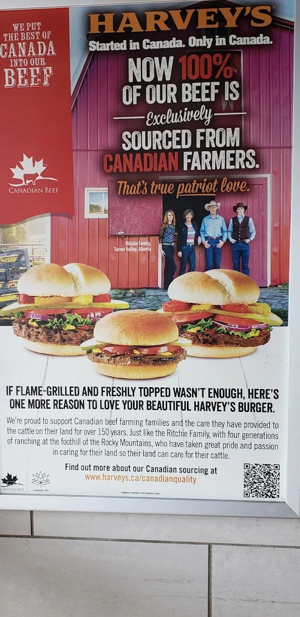 Menu, Harvey's