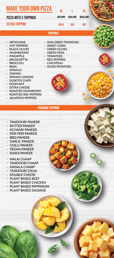 Menu, Panjab Pizza - Pure Vegetarian ( Coral Springs )