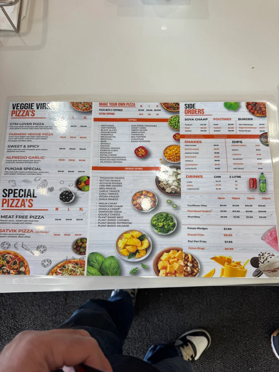 Menu, Panjab Pizza - Pure Vegetarian ( Coral Springs )