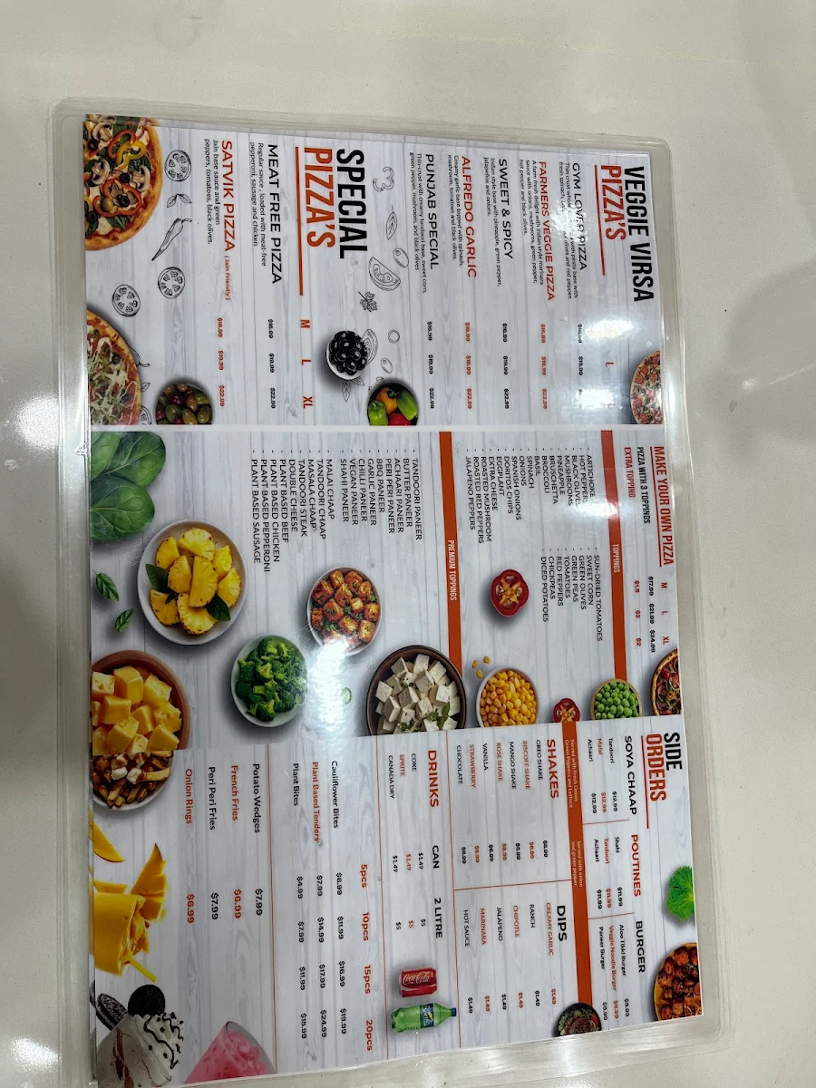 Menu, Panjab Pizza - Pure Vegetarian ( Coral Springs )