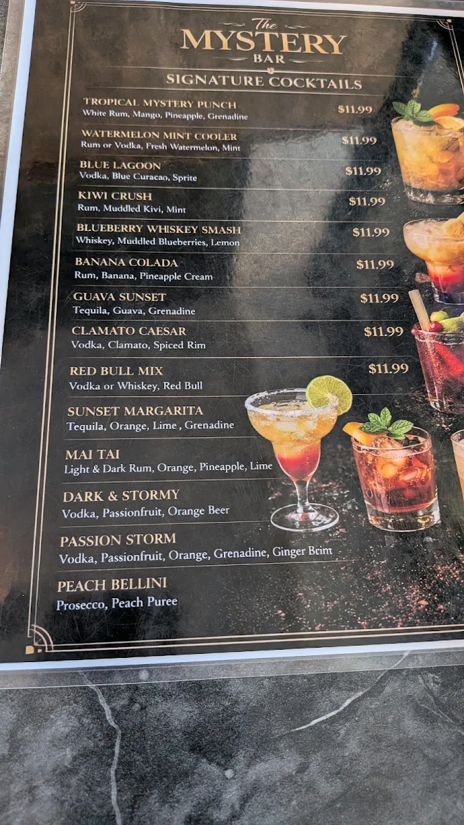 Menu, The Mystery Restaurant