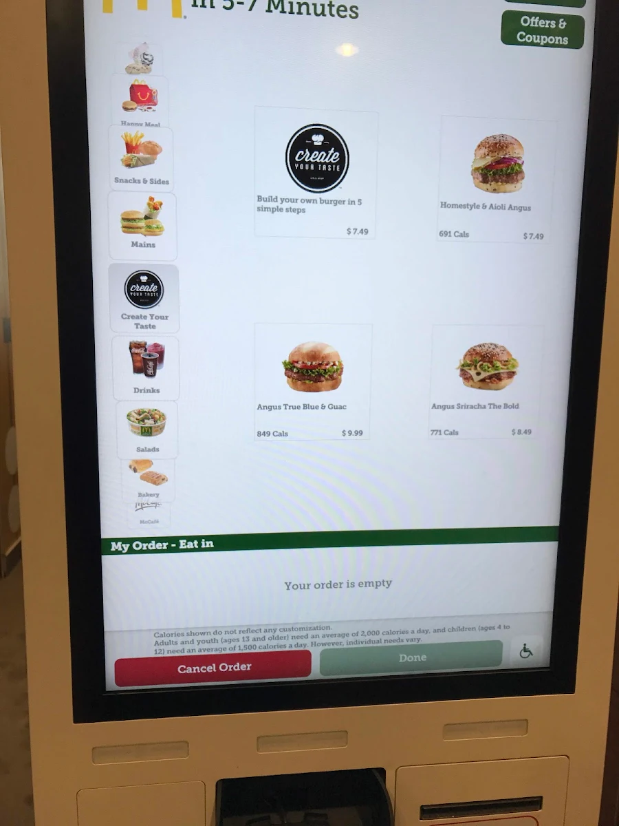 Menu, McDonald's