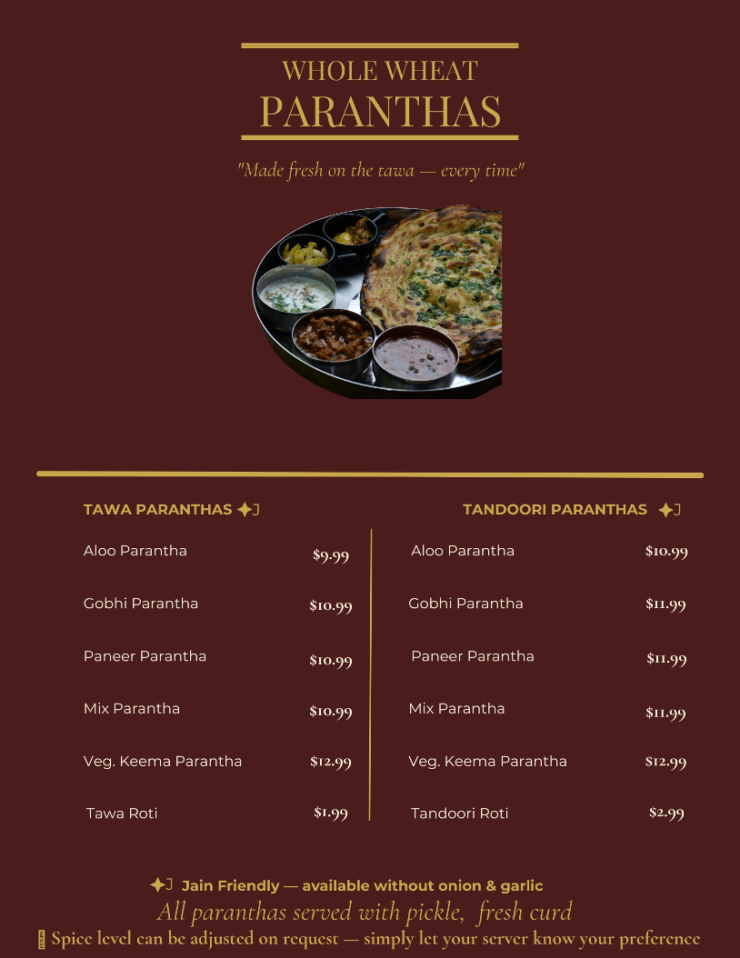 Menu, Amritsari Chatore