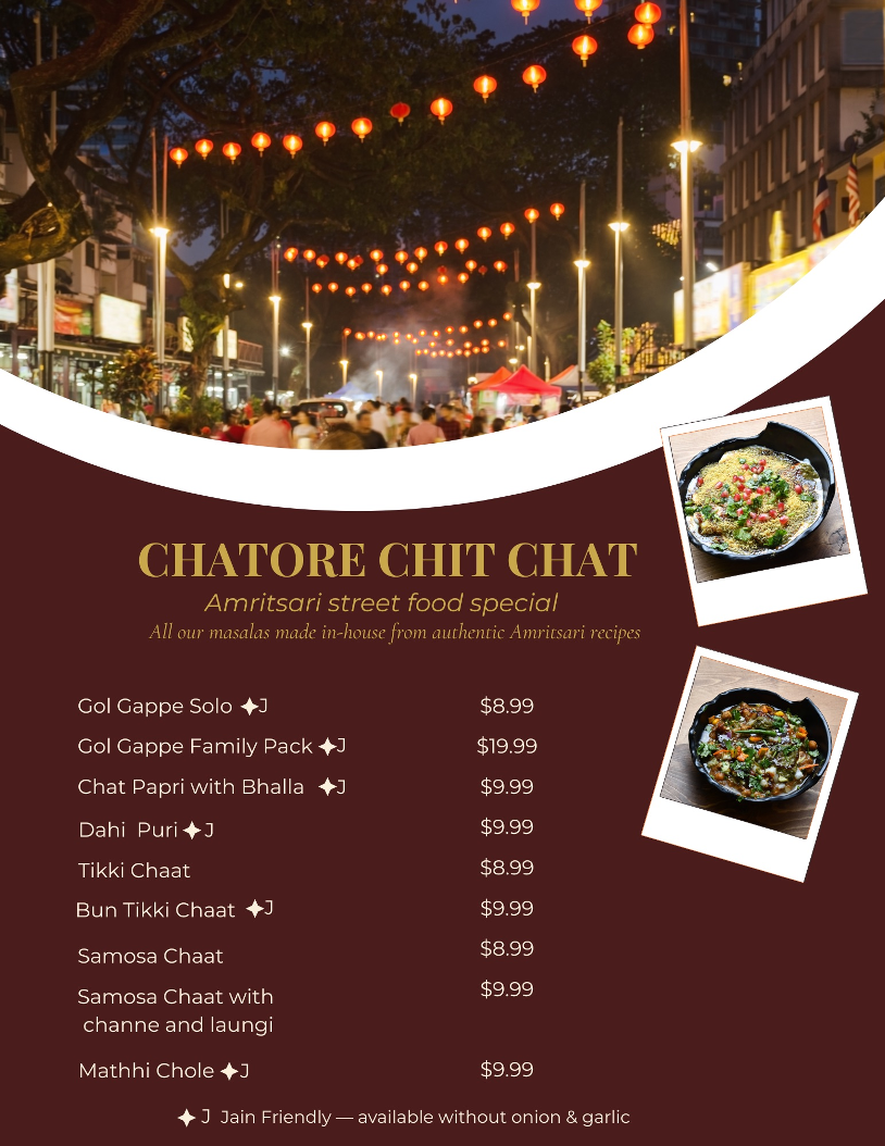 Menu, Amritsari Chatore