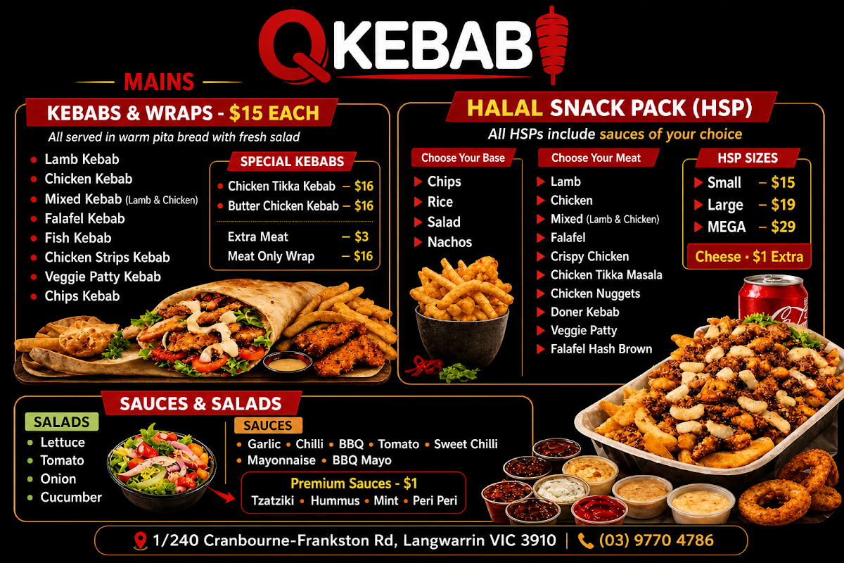 Menu, Q Kebab