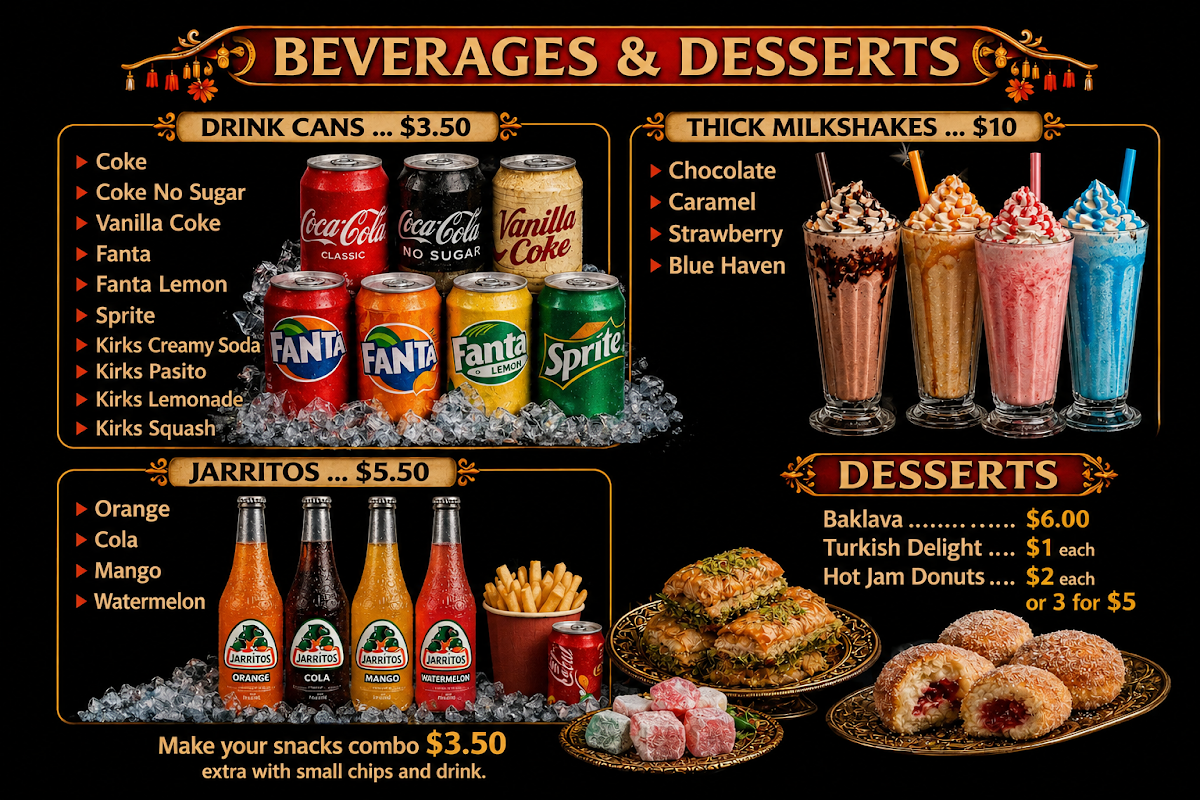 Menu, Q Kebab