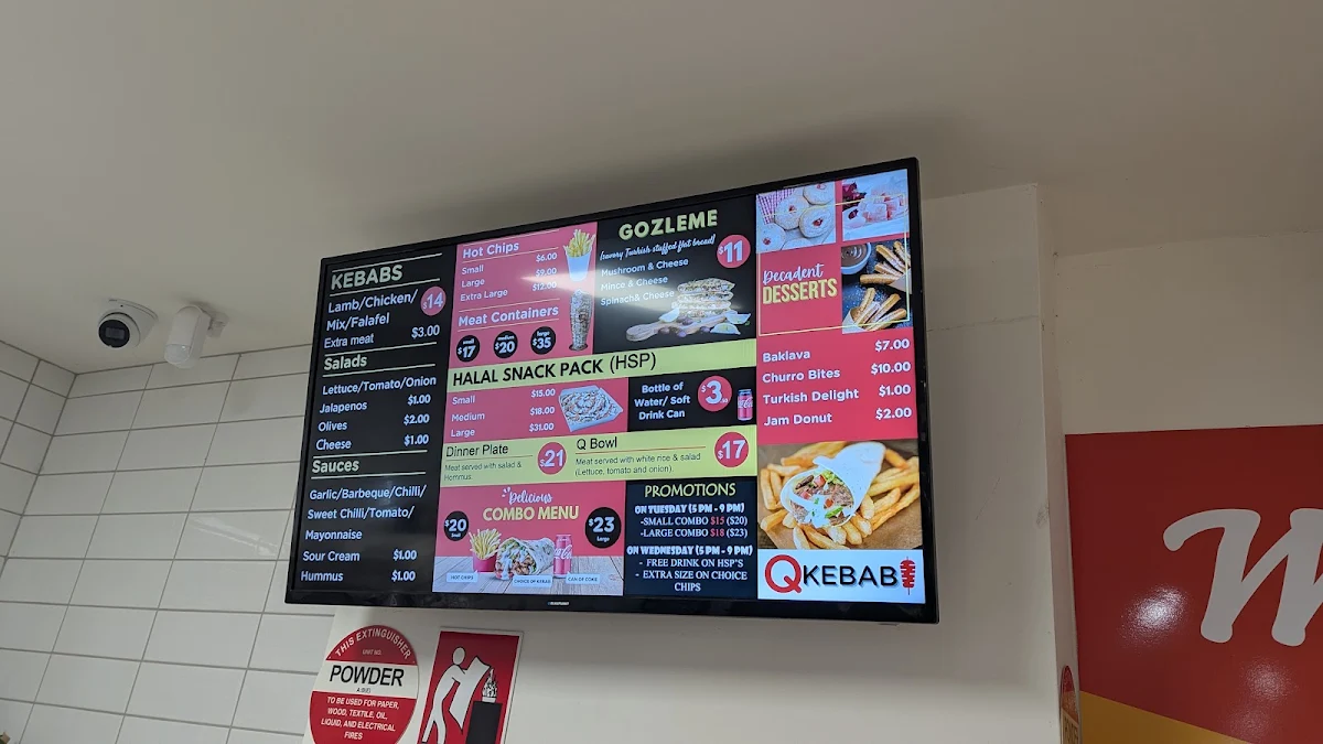 Menu, Q Kebab