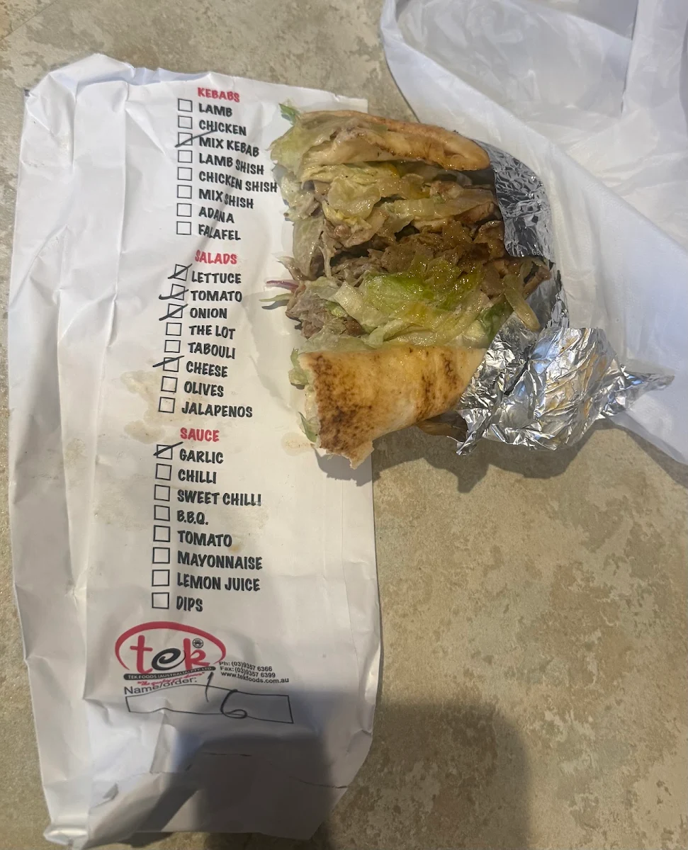 Menu, Q Kebab