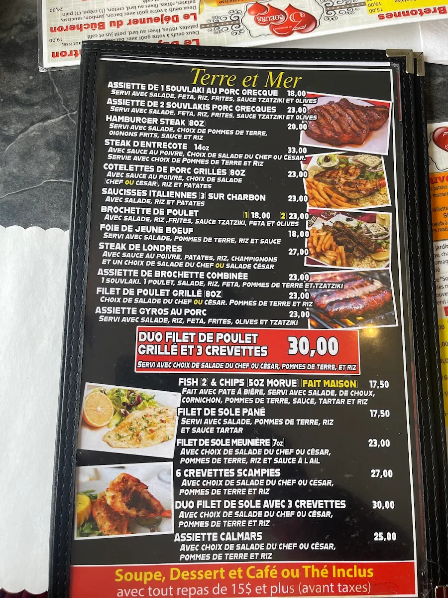 Menu, 3 Coeurs