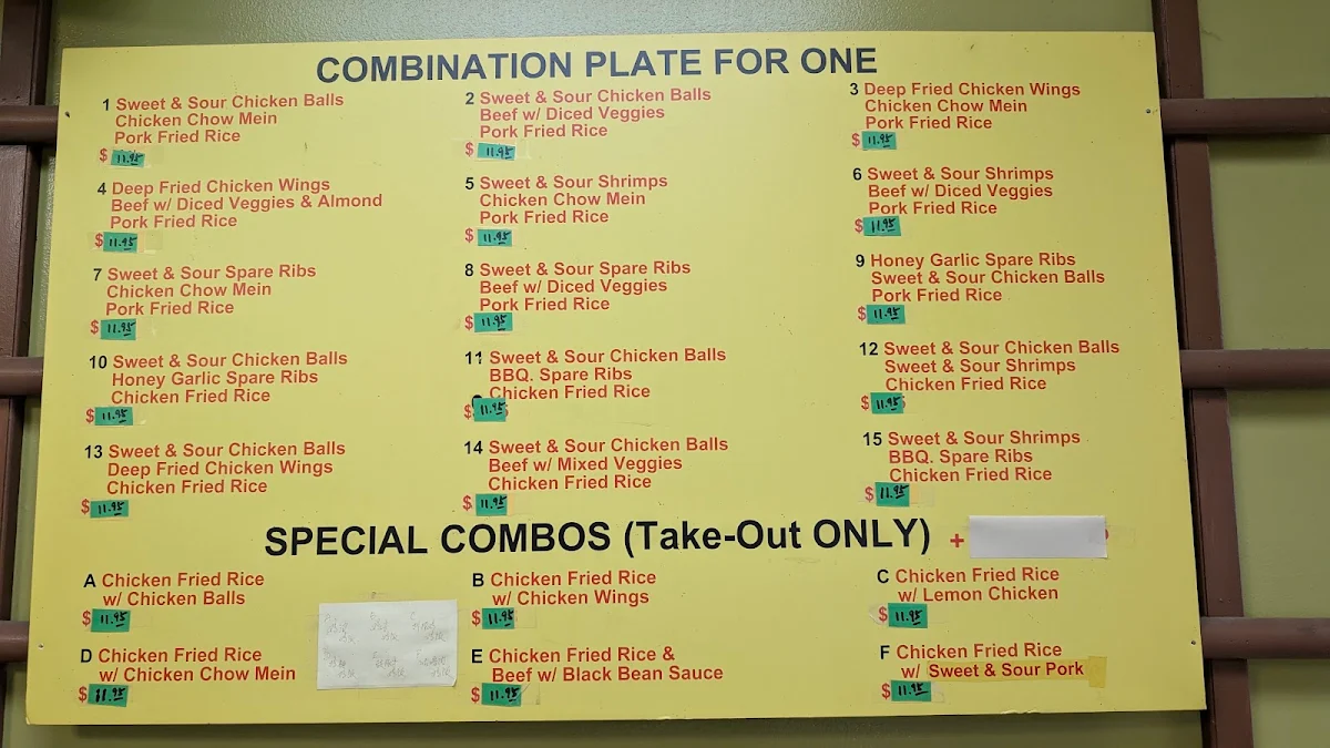 Menu, Yummy Wok