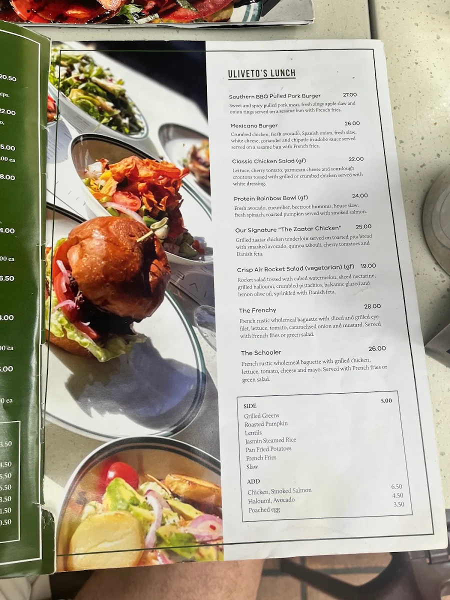 Menu, Uliveto