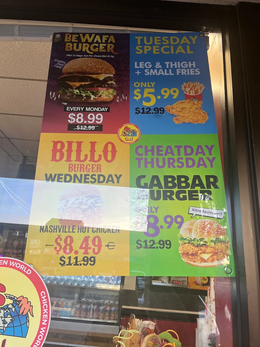 Menu, Chicken World