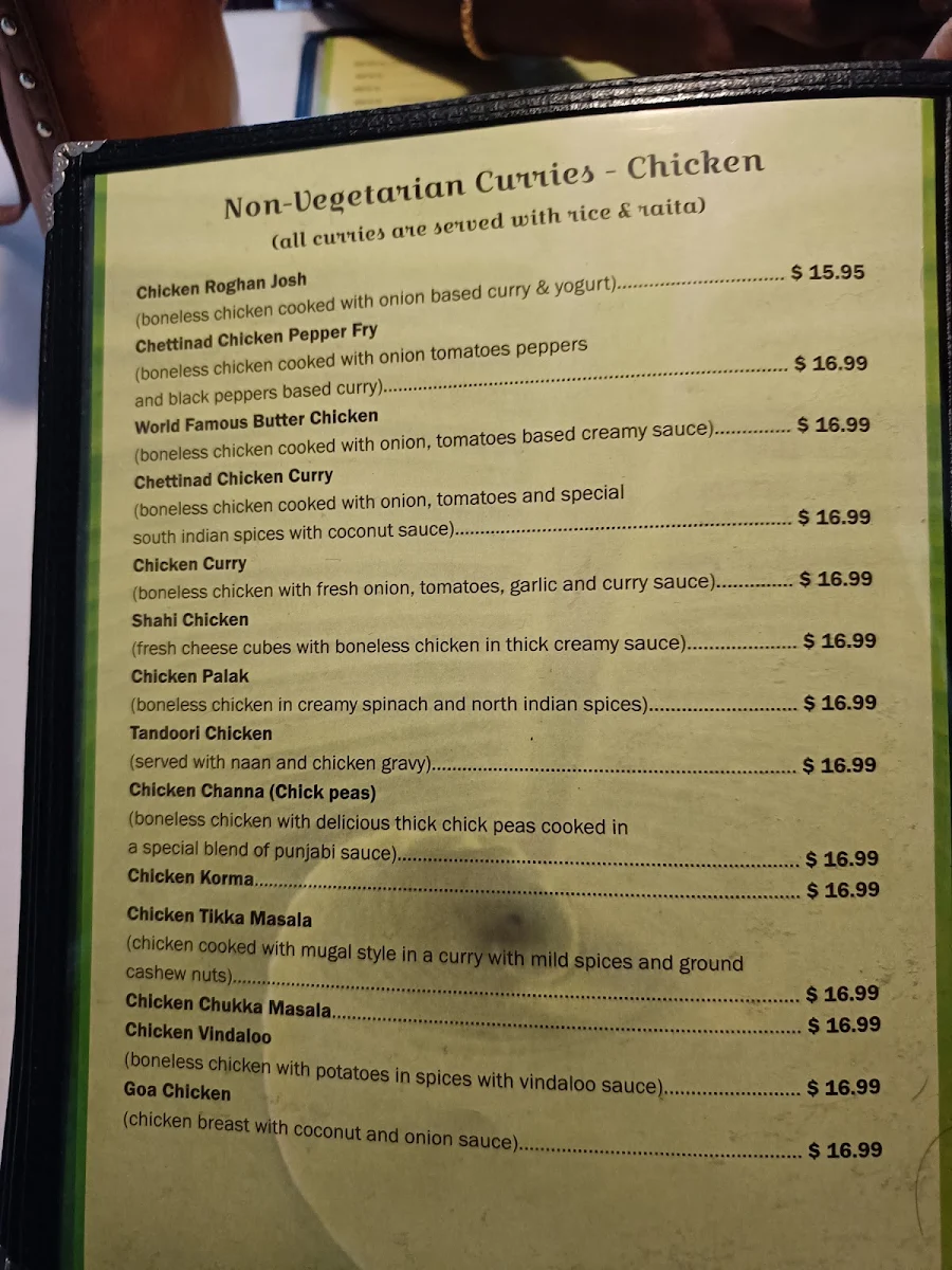 Menu, Chettinad Dosa Palace