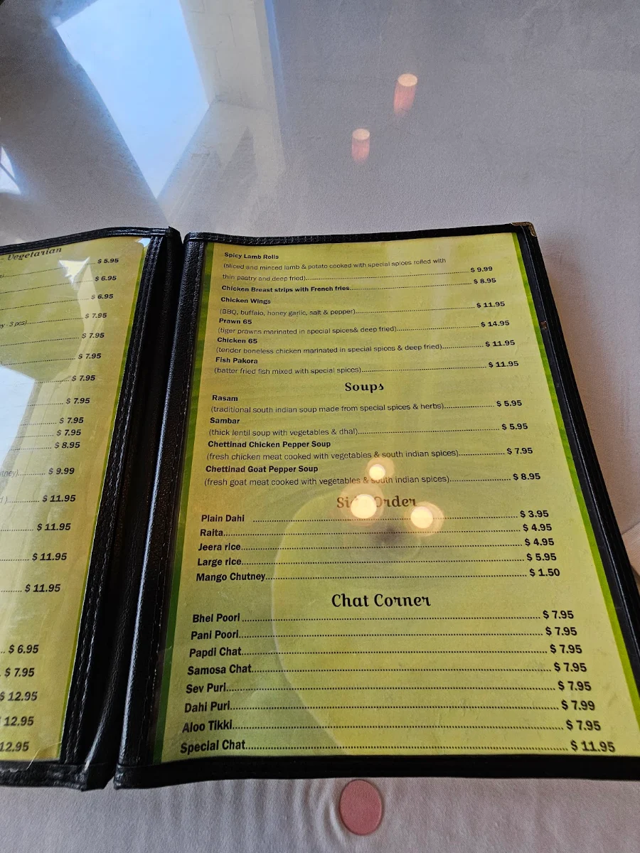 Menu, Chettinad Dosa Palace