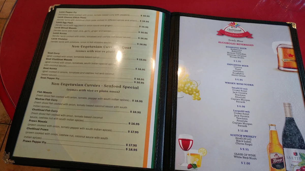 Menu, Chettinad Dosa Palace