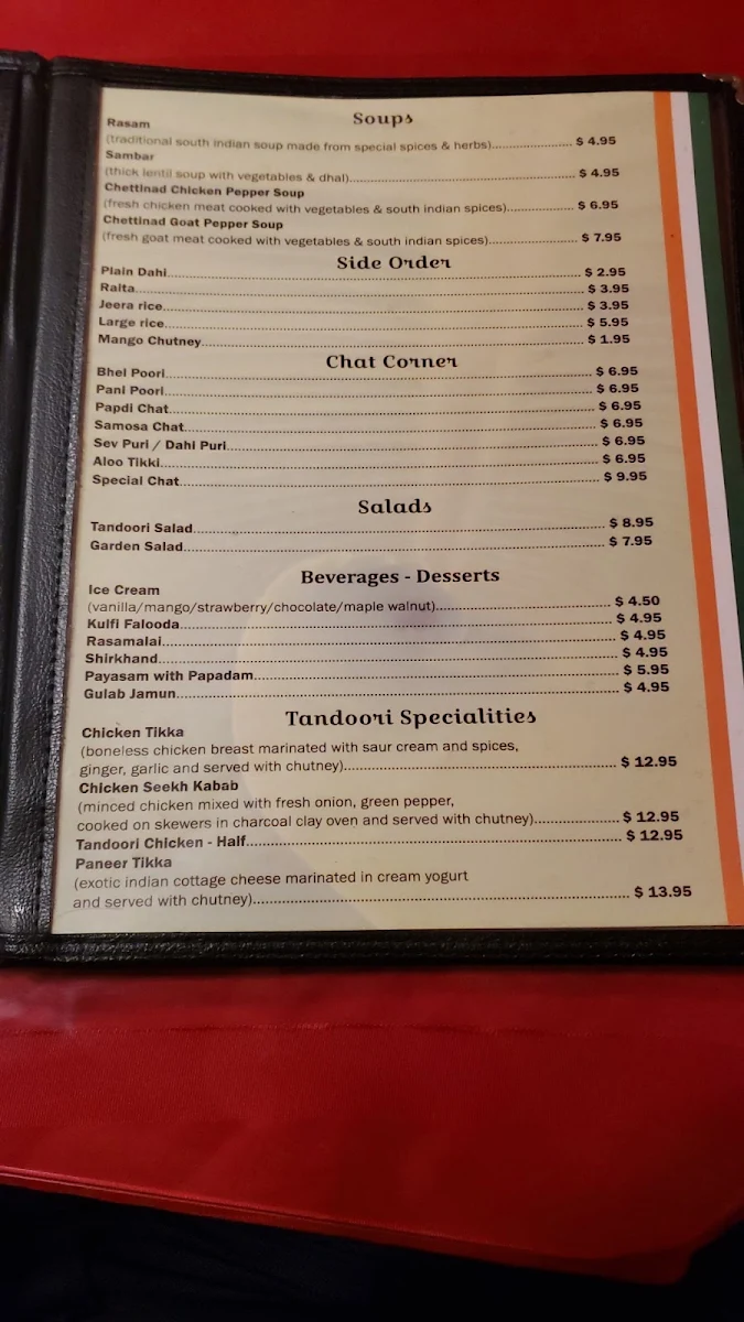 Menu, Chettinad Dosa Palace